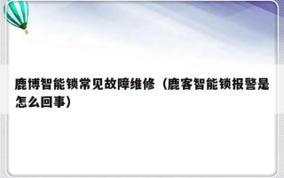 鹿博智能锁常见故障维修（鹿客智能锁报警是怎么回事）