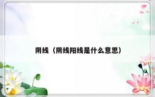 阴线（阴线阳线是什么意思）