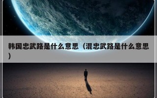 韩国忠武路是什么意思（混忠武路是什么意思）