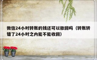 微信24小时转账的钱还可以撤回吗（转账转错了24小时之内能不能收回）