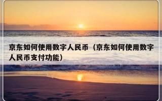 京东如何使用数字人民币（京东如何使用数字人民币支付功能）