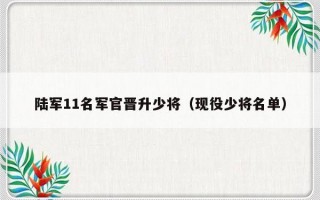 陆军11名军官晋升少将（现役少将名单）