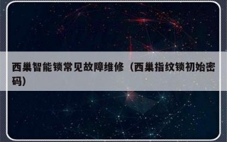 西巢智能锁常见故障维修（西巢指纹锁初始密码）