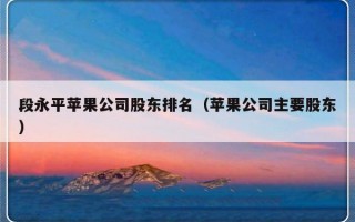 段永平苹果公司股东排名（苹果公司主要股东）