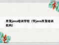 开发java培训学校（学java开发培训机构）