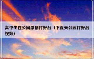 高中生在公园激情打野战（下夏天公园打野战视频）