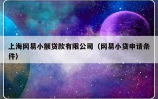 上海网易小额贷款有限公司（网易小贷申请条件）