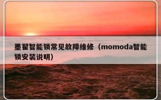 墨翟智能锁常见故障维修（momoda智能锁安装说明）