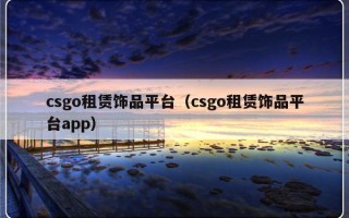 csgo租赁饰品平台（csgo租赁饰品平台app）