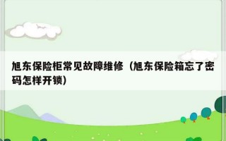 旭东保险柜常见故障维修（旭东保险箱忘了密码怎样开锁）