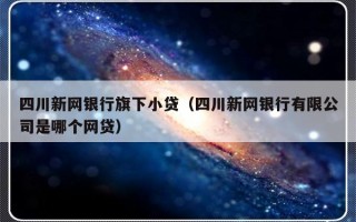 四川新网银行旗下小贷（四川新网银行有限公司是哪个网贷）