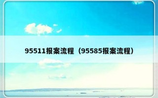 95511报案流程（95585报案流程）