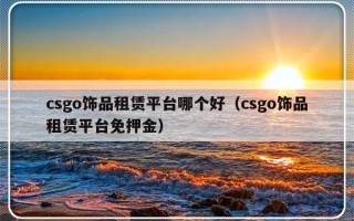 csgo饰品租赁平台哪个好（csgo饰品租赁平台免押金）