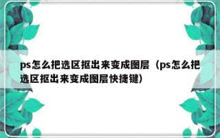 ps怎么把选区抠出来变成图层（ps怎么把选区抠出来变成图层快捷键）