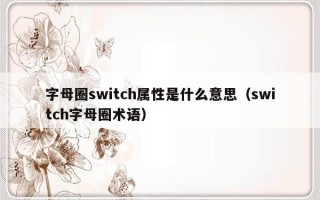 字母圈switch属性是什么意思（switch字母圈术语）