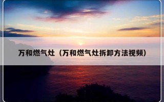 万和燃气灶（万和燃气灶拆卸方法视频）