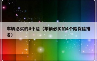 车辆必买的4个险（车辆必买的4个险保险排名）