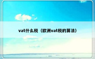 vat什么税（欧洲vat税的算法）