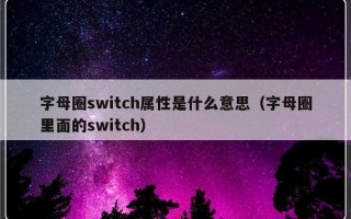 字母圈switch属性是什么意思（字母圈里面的switch）