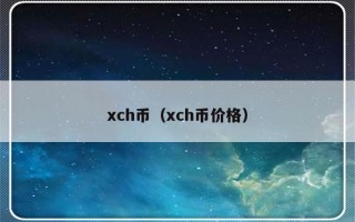 xch币（xch币价格）