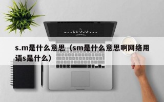 s.m是什么意思（sm是什么意思啊网络用语s是什么）