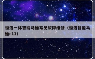 恒洁一体智能马桶常见故障维修（恒洁智能马桶r11）