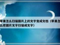 苹果怎么扫描图片上的文字变成文档（苹果怎么把图片文字扫描成文字）