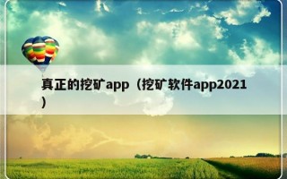 真正的挖矿app（挖矿软件app2021）