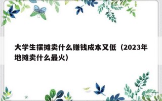 大学生摆摊卖什么赚钱成本又低（2023年地摊卖什么最火）