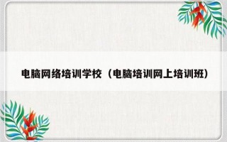 电脑网络培训学校（电脑培训网上培训班）