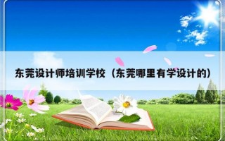 东莞设计师培训学校（东莞哪里有学设计的）