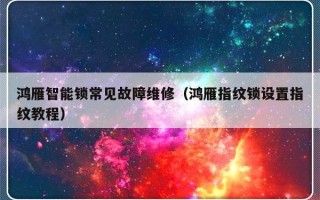 鸿雁智能锁常见故障维修（鸿雁指纹锁设置指纹教程）