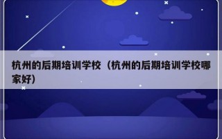 杭州的后期培训学校（杭州的后期培训学校哪家好）