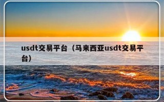 usdt交易平台（马来西亚usdt交易平台）