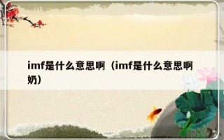 imf是什么意思啊（imf是什么意思啊 奶）