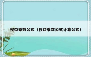 权益乘数公式（权益乘数公式计算公式）