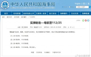 航行警告：南海部分海域进行实弹射击|界面新闻 · 快讯