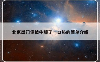 北京出门像被牛舔了一口热的简单介绍