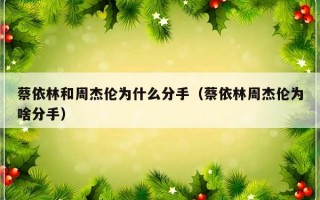 蔡依林和周杰伦为什么分手（蔡依林周杰伦为啥分手）