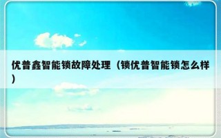 优普鑫智能锁故障处理（锁优普智能锁怎么样）