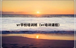 vr学校培训班（vr培训课程）