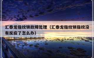 汇泰龙指纹锁故障处理（汇泰龙指纹锁指纹没有反应了怎么办）