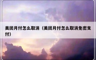 美团月付怎么取消（美团月付怎么取消免密支付）