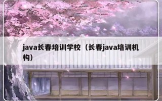 java长春培训学校（长春java培训机构）