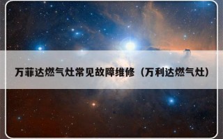 万菲达燃气灶常见故障维修（万利达燃气灶）