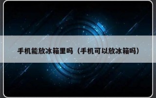 手机能放冰箱里吗（手机可以放冰箱吗）