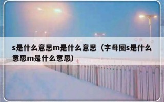 s是什么意思m是什么意思（字母圈s是什么意思m是什么意思）