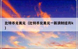 比特币兑美元（比特币兑美元一新浪财经月k）