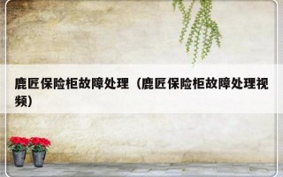 鹿匠保险柜故障处理（鹿匠保险柜故障处理视频）