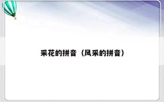 采花的拼音（风采的拼音）